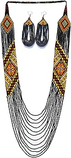 Native American Style Layered Beaded Necklace– Ukrainian beaded Necklace Native Handmade Seed Bead Necklace,Tribal ethnic beaded necklace La-10