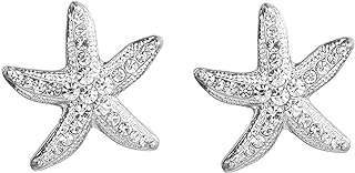 Starfish Stud Earrings for Women Summer Earrings Gold Rhinestone Starfish Earrings for Teen Girls Summer Beach Outfits Jewelry Gifts 2024