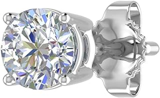 Elegant 1/4 Carat Diamond Drop Stud Earring with Push Back, White Gold Material for Women, Mother's Day Special Stud Design
