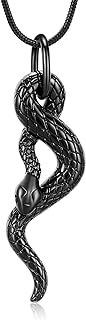 Stainless Steel Snake Body Chain with Lobster Clasp, Round Snake Chain Design for Men - Symbolic Keepsake Pendant Locket for Ashes