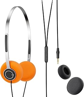 iKF Y3 On Ear Kopfhörer mit Kabel für Musikliebhaber, 30mm weiße Magnetlautsprecher, Retro-Design, verstellbares Kopfband, und Anti-Leck Schaumstoff-Ohrhörer, ideal für Walkman und Computer