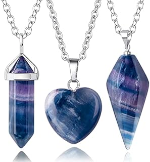 QINJIEJIE Crystal Necklace Quartz Healing Crystals Necklaces for Women Mothers Day Gift Quartz Heart Love Gemstone