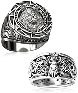 Silver Plated Wolf Head Men's Ring, Arrives in Size 7, Ideal for Parties and Special Events