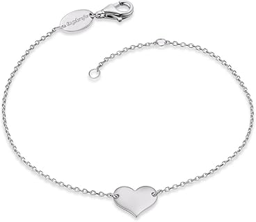 Engelsrufer Damen-Armband aus Sterling Silber mit Herz-Anhänger, 17 + 2 cm, nickelfrei und in geschenkfertiger Verpackung. Ideal für besondere Anlässe und empfindliche Haut