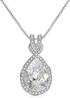 Platinum Plated Genuine Birthstone Infinity Necklace, Gold Necklaces for Women, 925 Sterling Silver Jewelry with Pendant Birthstone, Dainty Necklace, Birthday Gifts for Her