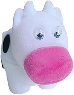 Holibanna Cow Engagement Ring Box in Durable Plastic and Flocking for Proposals or Wedding Gifts, Fun Cartoon Design