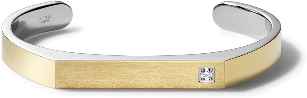 Bulova Men's Classic Stainless Steel Diamond Cuff Bracelet