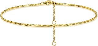 18K Gold-Plated Snake Chain Anklet with Cubic Zirconia, Adjustable and Durable Lobster Claw Clasp, Elegant Jewelry Gift for Women