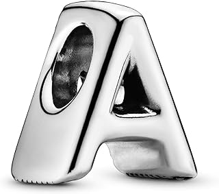 Pandora Jewelry Letter A Alphabet Charm - Beautiful Charm Letter for Pandora Charm Bracelets - Silver, No Box