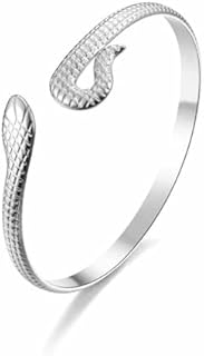 JczR.Y Snake Cuff Bracelet for Women Titanium Steel Open Snake Bracelet Bangle Exaggerated Animal Serpent Bracelet Wristband Ethnic Totem Jewelry Gifts