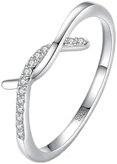 Colorful Diamond & Sterling Silver Criss Cross Promise Ring for Women - Elegant Design - Ring Size 4-15