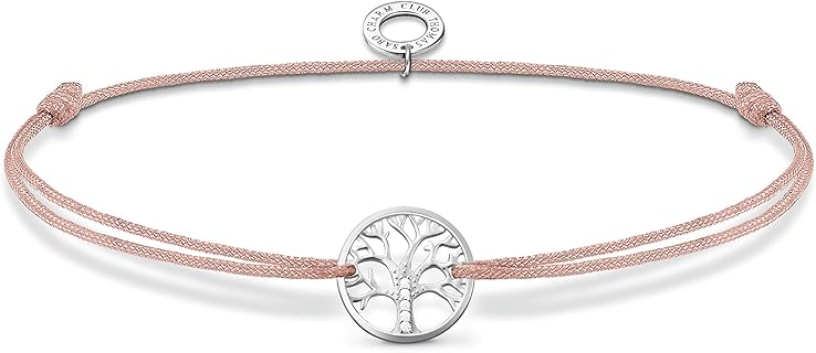 THOMAS SABO Damen Armband Little Secret mit Baum der Liebe, aus Sterling Silber und Nylon, mit verstellbarem Schiebeverschluss, perfekt als einzigartiges Geschenk für Familie und Freunde