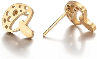 Cute Mushroom Stud Earrings for Women Teen Girls Stainless Steel Cartilage Piercing Small Studs Earring Minimalist Jewelry Gifts Birthday