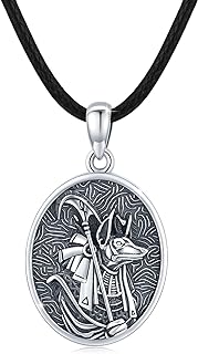 OHAYOO 925 Sterling Silver Egyptian Jewelry Necklace Ankh/Eye of Horus/Anubis Pendent Necklace Egyptian Amulet Gift for Women Girls