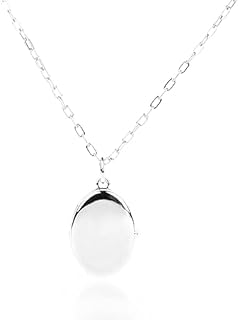 Locket Necklace For Women - Oval Locket Pendant Necklace With Picture Inside