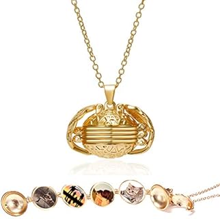 Photo Locket Necklace for Women Girls Locket Necklace That Holds 4 Pictures Expanding Necklace Gift Jewelry for Anniversary Valentine Birthday Christmas Gifts