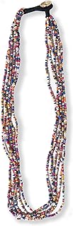 INK + ALLOY Beaded Boho Necklaces for Women, Quinn Multi Strand Layered Colorful Seed Bead Statement Chunky Necklace, Handmade Jewelry for the Modern Bohemian, 21.5-Inch Length