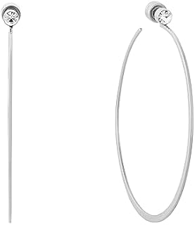 Michael Kors Silver-Tone Hoop Earrings for Women; Huggie Earrings for Women; Stainless Steel Earrings; Jewelry for Women