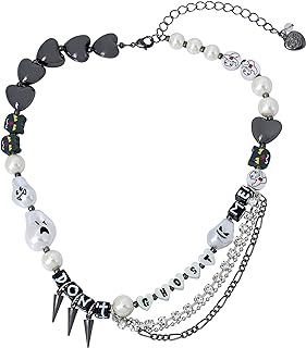 Lobster Clasp Ghost Bead Necklace with Ball Chain, Lightweight Fashion-Forward Design for Style Aficionados, No Gemstone, Quirky Ghost-Themed Pearls 'DON'T GHOST ME' by Betsey Johnson