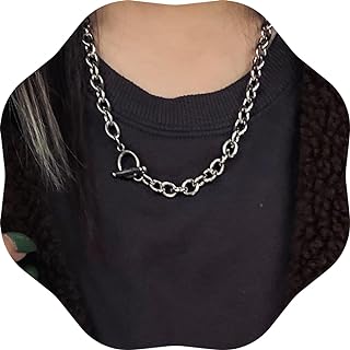 YERTTER Dainty Unique Punk Layering Chain Choker Necklace Boho Jewelry Set Layered Pendant Statement Chunky Chain Necklace for Women Man