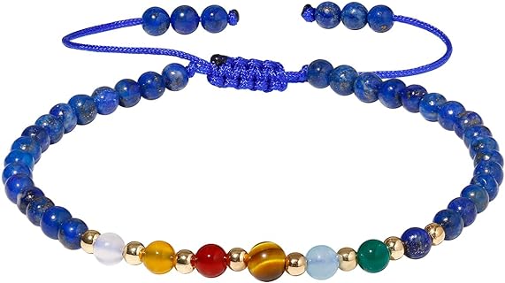 Jewever 7 Chakra Bracelets for Women Real Stone Lucky Rope Crystal Bead Bracelet Crystals and Healing Stones Jewelry Birthday Gifts