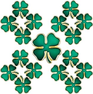 30/50/ 70/100 Pcs St. Patrick's Day Lapel Pin Enamel Green Four Leaf Clover Irish Shamrock Brooches Gift for Women