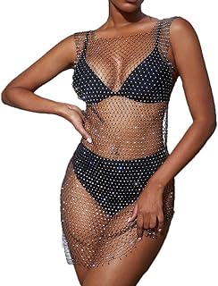 Mesh Clasp Crystal Rhinestone Body Chain with Hollow Fishnet Design for Women and Girls by Zoestar