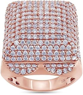 Prong-Set Men's Wedding Ring in 10K Rose Gold, Features 4.25 Carat Round-Cut Lab-Created Moissanite Diamond, VVS1 Clarity, Dome-shaped Design for Men, Size 8