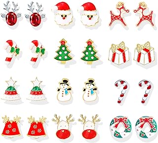 Christmas Earrings for Women Holiday Earrings Christmas Jewelry Gifts for Teen Girls Christmas Tree JingleBall Snowman Snowflake Bow Flower Dangle Earrings Christmas Gifts 2023 Stocking Stuffers for Teenage Girls