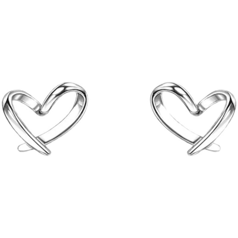 Heart Silver Stud Earrings Hypoallergenic 925 Sterling Silver Stud Earrings for Women Tiny Small Love Hearted Stud Earrings for Women Girls Jewelry Gift