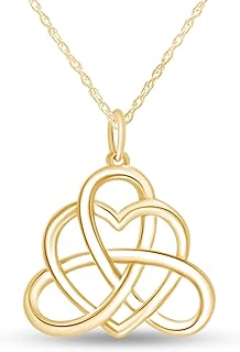 Jewel Zone US Irish Heart Celtic Vintage Pendant Necklace 14k Gold Over Sterling Silver