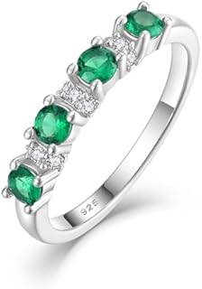 Sterling Silver Clasp Star Sapphire Engagement Ring, Created Amethyst Gem, for Her, STARCHENIE 4-Stone/Stackable Design