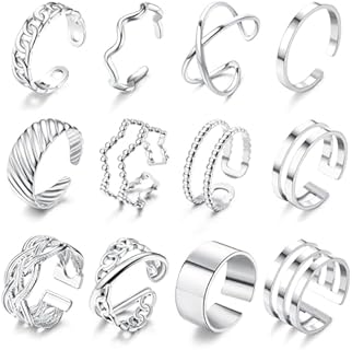 YADOCA 12/17PCS Knuckle Rings For Women Silver Gold Tone Stainless Steel Midi Rings Set Simple Stackable Finger Rings Adjustable Open Stacking Plain Band Rings