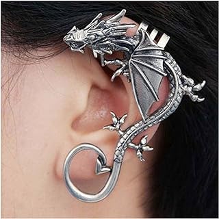 Vintage Dragon Ear Cuff Earrings Ancient Dragon Cartilage Earrings Dragon Clip On Cuff Earrings Gold Dragon Ear Wrap Earrings Jewelry for Women and Girls (Gold)