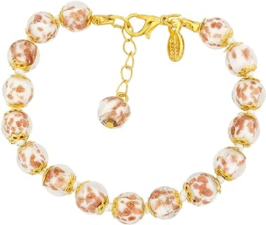 GlassOfVenice Murano Glass Sommerso Bracelet - Milky White