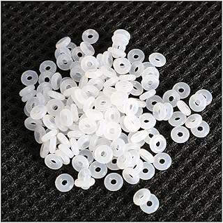RuiLing Transparent Silicone Rubber Spacer Bead Stopper for DIY Bracelets and Necklaces, 100-Pack, European Style