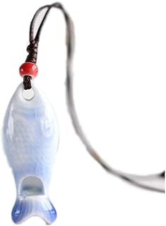 Ceramic Beads Fish Whistle Pendant Necklace for Men Women Personalized Cremation Jewelry for Ashes Memorial Unique Color Vintage Ethnic Jewelry Christmas Gifts