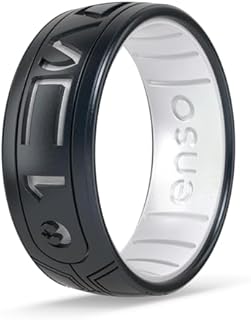 Enso Rings Star Wars Silicone Ring - Comfortable and Flexible Design - I Know You (Aurebesh) - Black Pearl/Pearl - Size 5