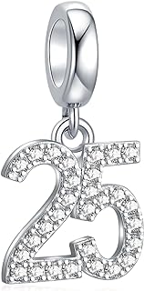 15,16,18,20,25,30,40,50,60 Number Charms Shiny Crystal Birthday Anniversary Celebration Charm fit Pandora Bracelets,Gifts for Wife Daughter Lover Friends