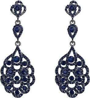 BriLove Women's Wedding Bridal Crystal Rhinestone Beaded Clip-On Dangle Earrings