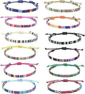 TONAUP Bracelet d'Amitié Multicolore Fait Main Réglable en Coton, Style Bohème, Idéal Cadeau pour Enfants, Filles et Hommes pour Toutes Occasions