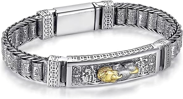 Glowave 999 Sterling Silver Feng Shui Pixiu Bracelet, Fortune Protection Bangle, Wealth Pixiu Lucky Bracelet, Pixiu Bangle Bracelet For Women Men Gift
