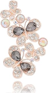 Vancy Utopia Rhinestones Butterfly Brooch Pins for Women Crystal Elegant Brooches Pins Wedding Jewelry Gift