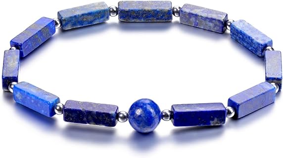 PESOENTH Crystal Bracelet for Women Men,Natural Gemstone Bead Bracelet,Healing Crystal Stone Chakra Anxiety Stress Relief Cuboid Round Beaded Stretch Bracelet Jewelry Gifts for Christmas