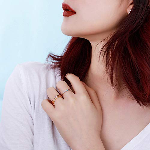 AILIN Custom 1 2 3 4 5 6 7 8 9 10 11 12 13 Stackable Birthstone Rings For Women 925 Sterling Silver Personalized Stacking Rings For Her Mother Girls Christmas Birthday Gifts For Girlfriends