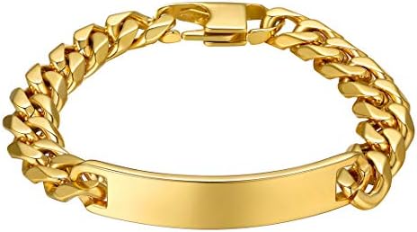 Lobster Claw Clasp Men's ID Bracelet, Stainless Steel Cuban Chain Design by GOLDCHIC JEWELRY