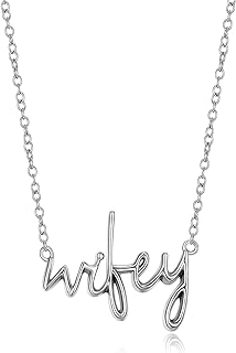MORGAN & PAIGE Dainty Statement Necklace for Women, Sterling Silver Pendant with Cursive Letters, Everyday Jewelry, 16 inch with 2 inch Extender Chain