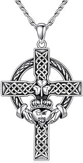 Seiyang Cross Necklace 925 Sterling Silver Crucifix Pendant Ankh Jewelry for Men Women with 2mm 22"+2" Rolo Chain (with Gift Box)