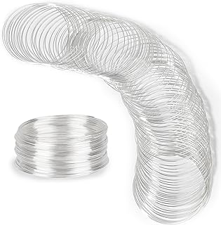 100 Wire Bracelet Memory Wire Loop Bracelet Wire for Beads Jewelry Wire Silver Jewelry Memory Beading Wire Memory Steel Wire Wire for Bracelets Making Bracelet Wire for DIY Crafts Making