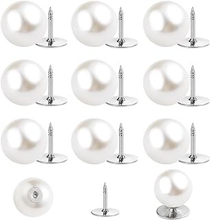 ZLMCUJE 10 Sets Pearl Brooch Buttons,No Sew Buttons,Anti Exposure Fixed pins,Removable Reusable and and Multipurpose for Shirt Dress Sweaters Shawl,for Women Girls (12mm)